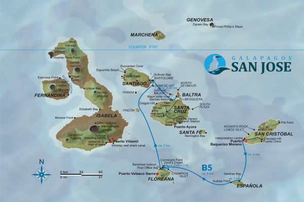 8.den – pátek 2.3. – Přelet na Galapágy, nalodění – ostrov San Cristobal